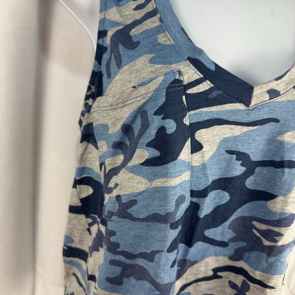 78 & Sunny Del Mar Slinky Tank Camo Grey/Navy Size S Racerback Womens Top - Picture 8 of 8